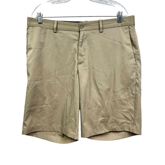 Nike Mens Dri-Fit Golf Shorts Stretch Elastic Waist Slash Pockets Zip Fly Tan 36 - Picture 1 of 7